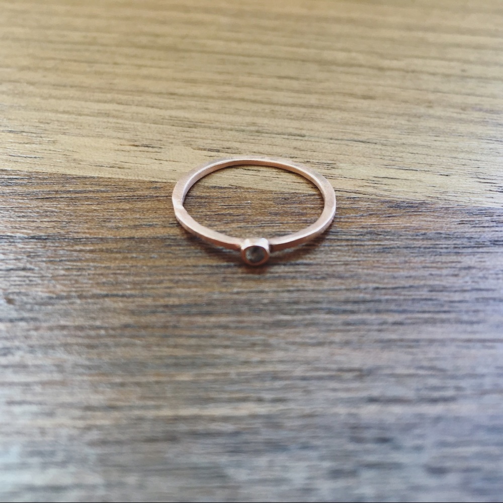 10k Rose Gold Aquamarine Birthstone Stacking Ring